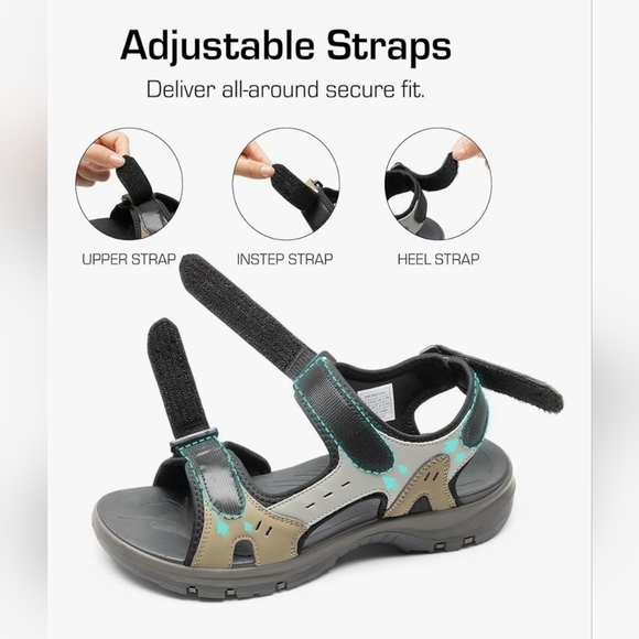 Dream Pairs Men’s Sand Color Arch Support Hiking Sandals Size 11 EUC - Picture 3 of 10